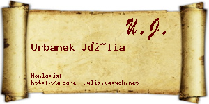 Urbanek Júlia névjegykártya
